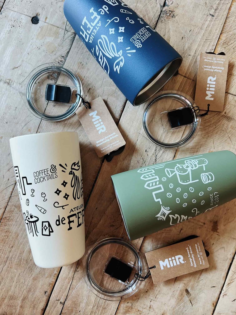 Illustrated Miir Tumblers (Double Wall/Stainless) — De Fer Coffee & Tea