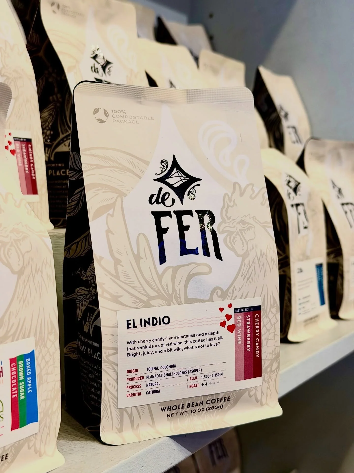 OUR FIRST RELEASE OF 2026!

This is our second year with El Indio, and this crop is somehow even better than the last. 

This naturally processed coffee from Colombia has a cherry candy sweetness akin to red starburst, and a sense of depth and comple