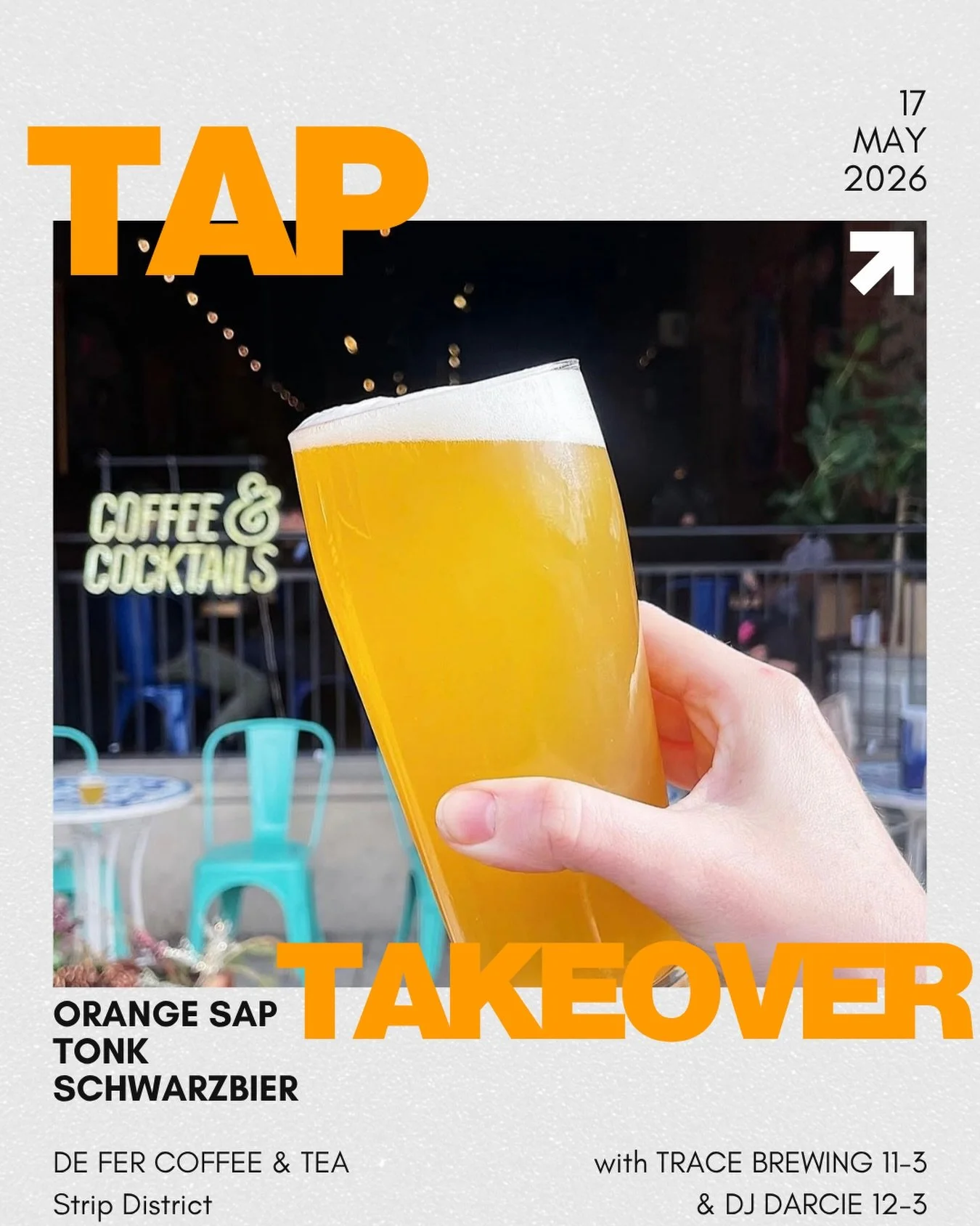 TODAY TODAY TODAY!

Friend-sips with @tracebrewing 11-3. We'll have full pours available to purchase and samples to sip

Music by @darcie_29 / @_heatsignal 12-3