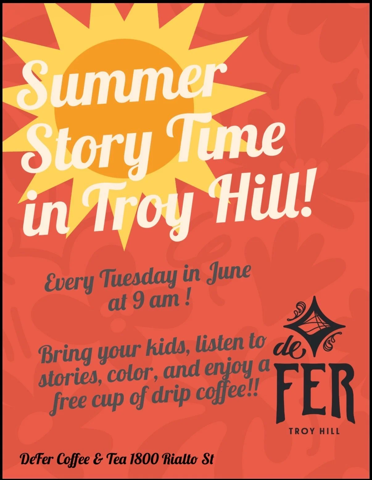 📚STORY TIME WITH @bonniesueb IS HERE!🧚&zwj;♀️

EVERY TUESDAY in June at our Troy Hill location, Bonnie will read a new book to your little ones. Our first featured book will be 'WHERE THE WILD THINGS ARE'.

Adults get a free cup of drip coffee duri