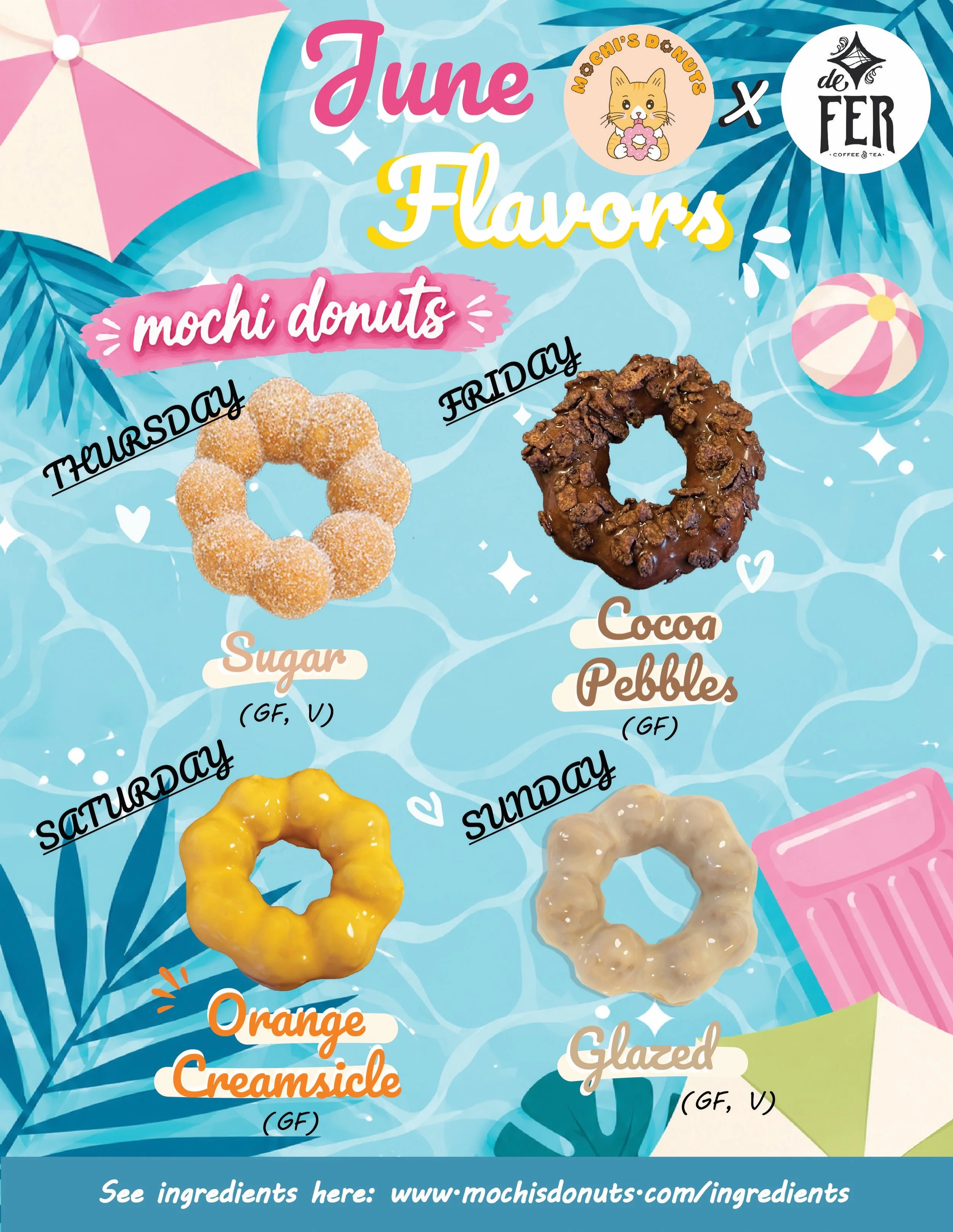 JUNE FLAVORS OF @mochis.donuts.pgh 

Available at The Strip District location only, Thursday - Sunday, until sellout!