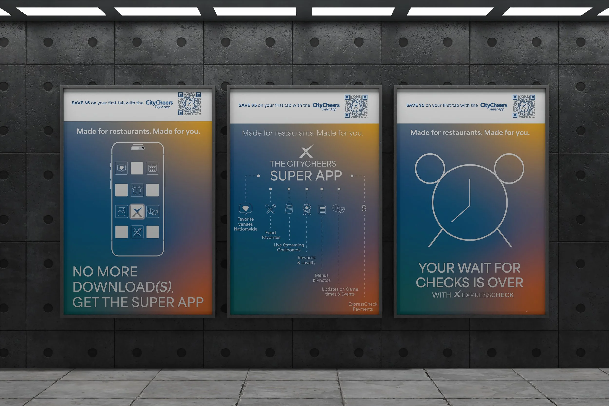 CityCheers Mobile Payments & Restaurant Marketing App Poster Campaign