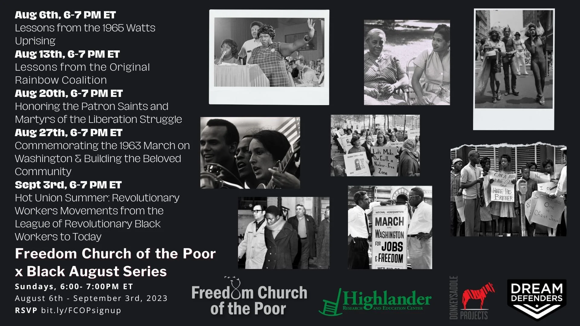 Black August x Freedom Church of the Poor: Honoring the Patron Saints and Martyrs of the Liberation Struggle