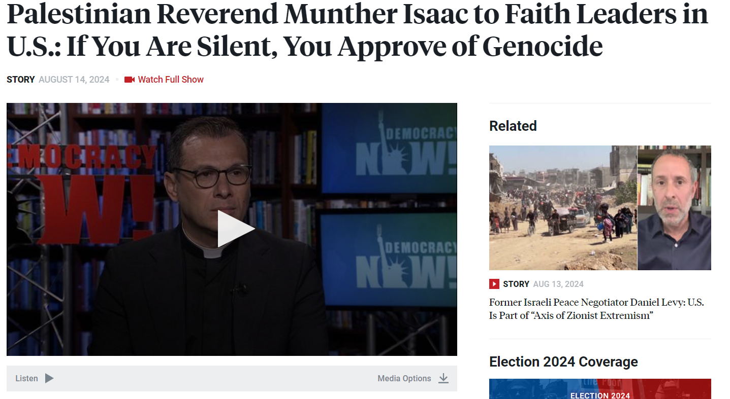 Interviews: Silence Is Complicity Tour - Rev. Dr. Munther Isaac