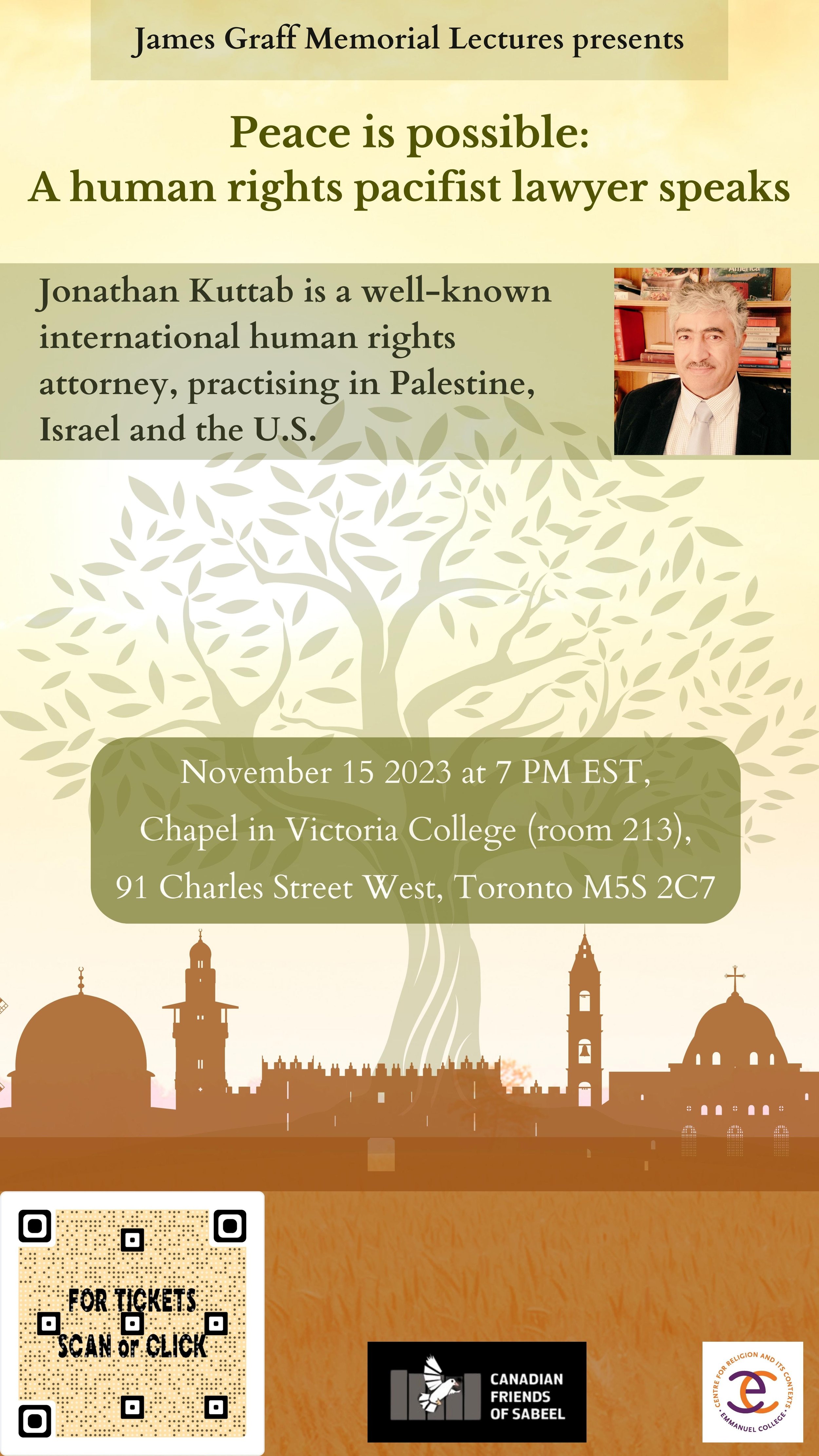 Canadian Friends of Sabeel: James Graff Memorial Lectures 2023: Peace is Possible