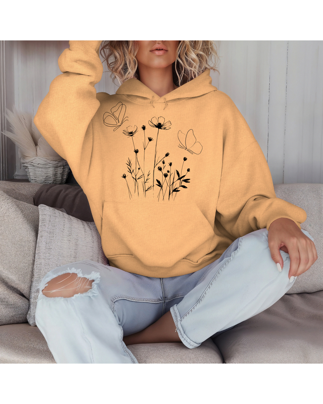 Old Gold Wildflower Hoodie