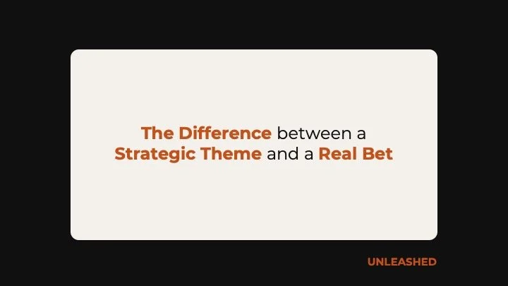 The Difference between a Strategic Theme and a Real Bet