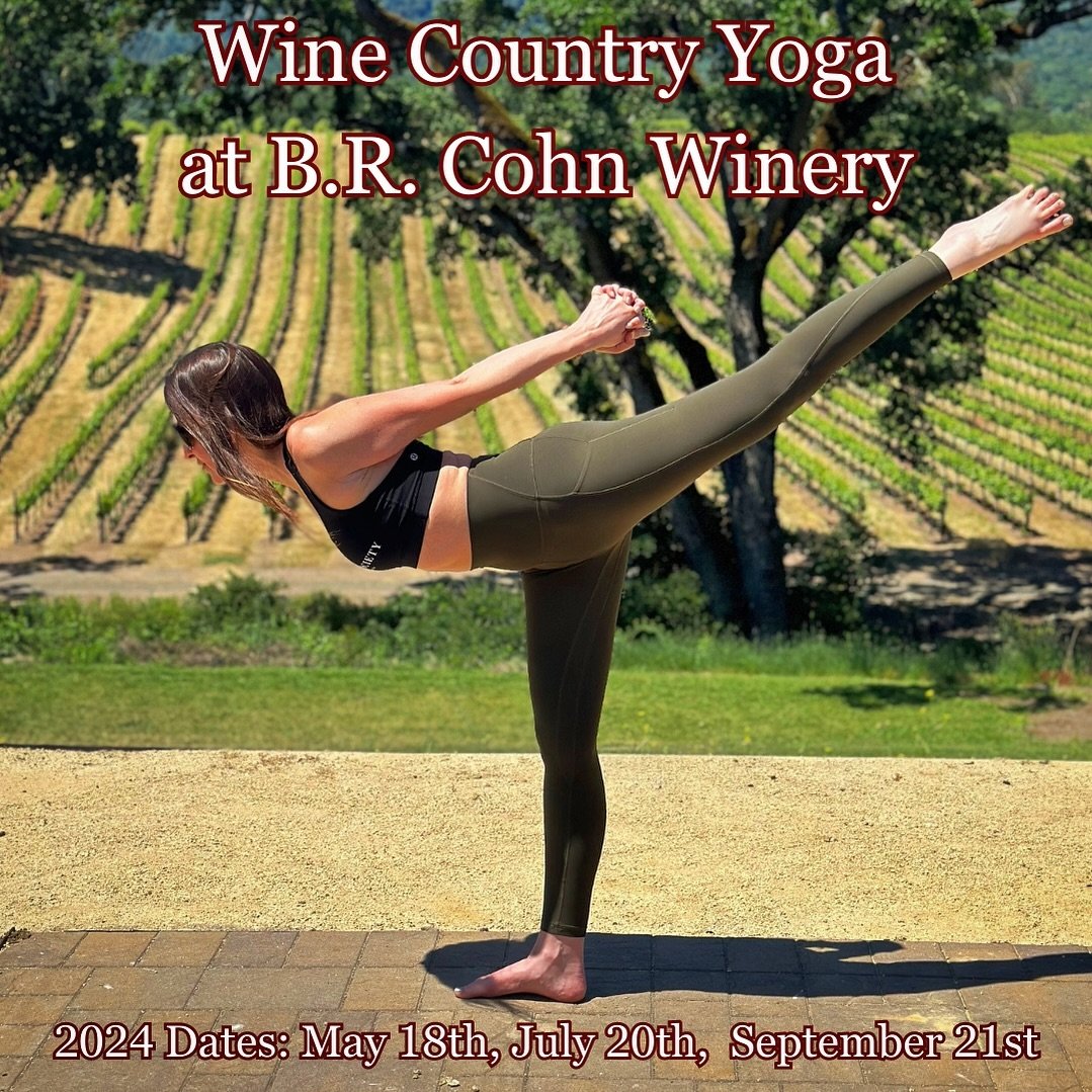 Wine Country Yoga is back at @brcohn this weekend SATURDAY MAY 18TH ☀️🧘🏻&zwj;♀️🍇🍷🫒 and will return the third Saturday in July &amp; September.

🎟️LINK TO SIGN UP IN MY BIO🎟️

Get ready for the most epic Wine Country Summer Escape! Imagine soak