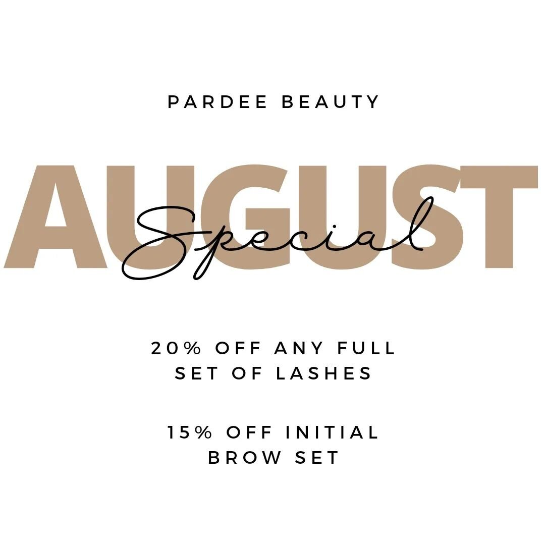 *Month of August* 

Start getting your lashes and brows ready for all the holiday festivities that are sneaking up with this limited time offer. 
Be sure to mention this promotion when booking. Booking link in bio 
.
.
.

#bankershilllashes #hillcres