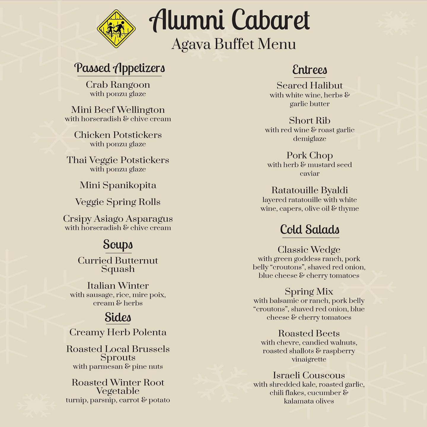 Omg&hellip;.omg you guys! Just in case you needed another reason to join us for the ALUMNI CABARET FUNDRAISER. Please come enjoy this feast and some wonderful performances. Link for tickets in bio!!
