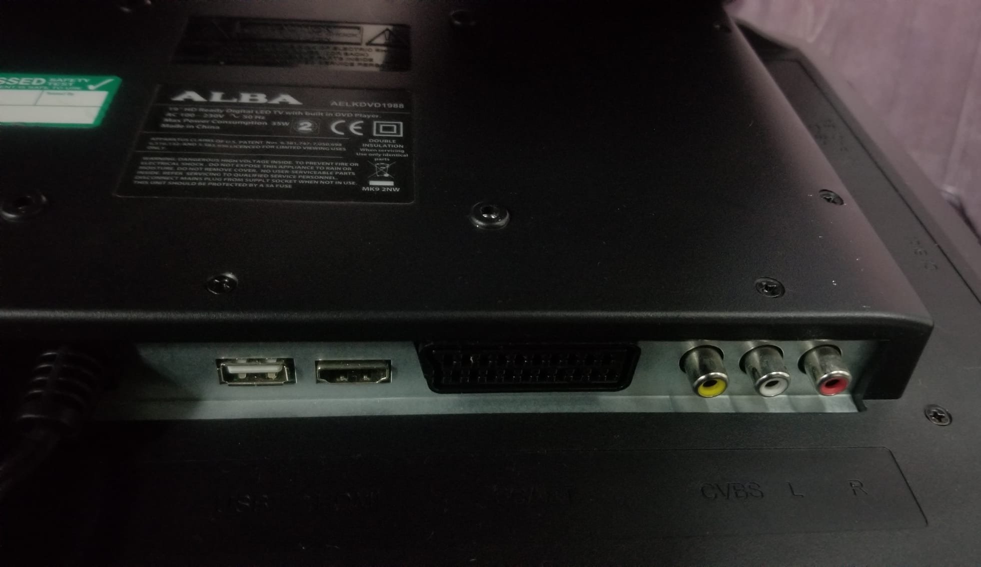 Alba AELKDVD1988 19 Inch HD Ready Digital LED HDMI USB Scart CVBS & Non Working DVD Player | CONDITION - USED | £29.99