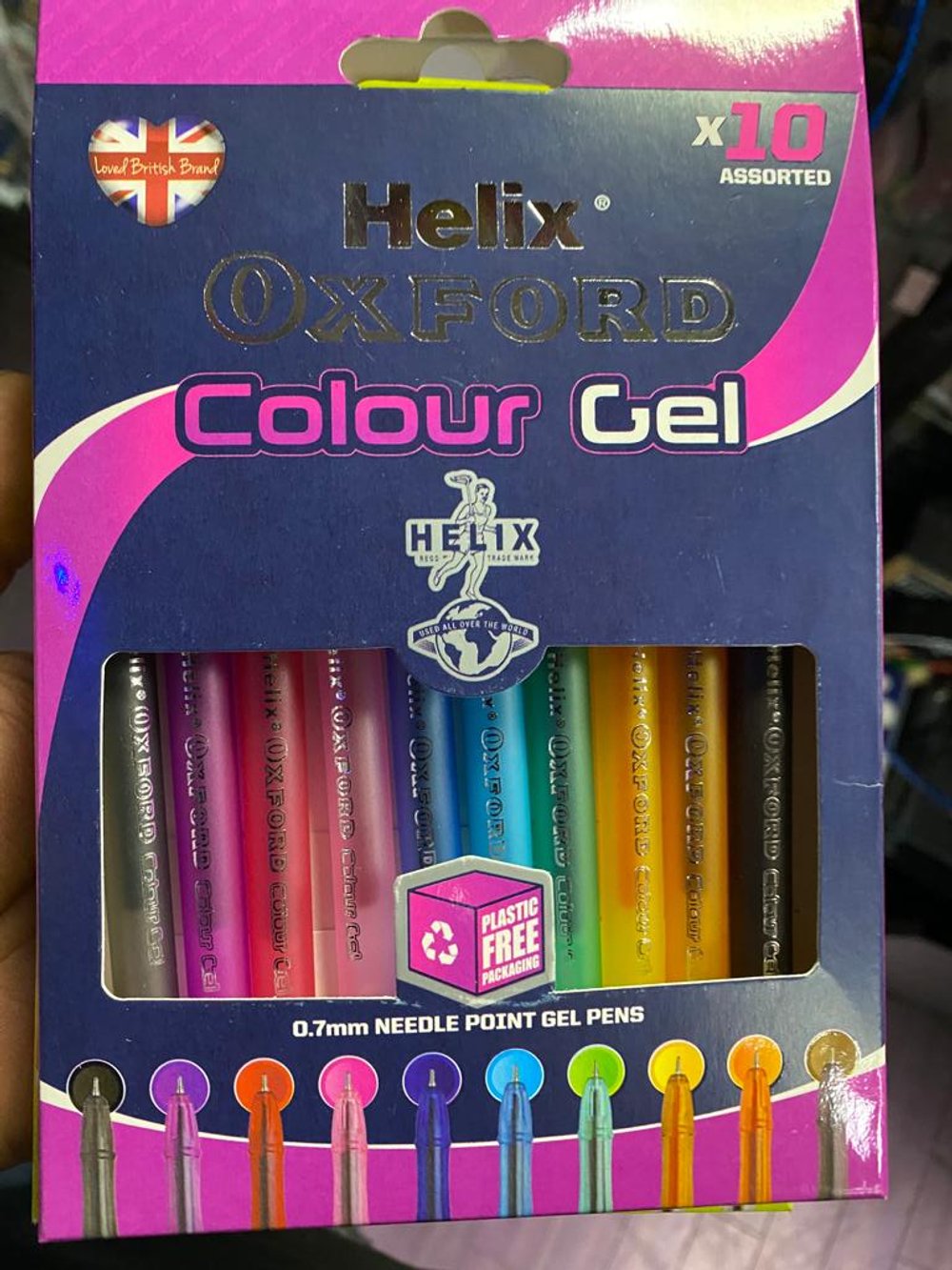 Helix Oxford Colour Gel 0.7mm Needle Point Ball Pens 10 Assorted Colours Pack | CONDITION - NEW | £4.99