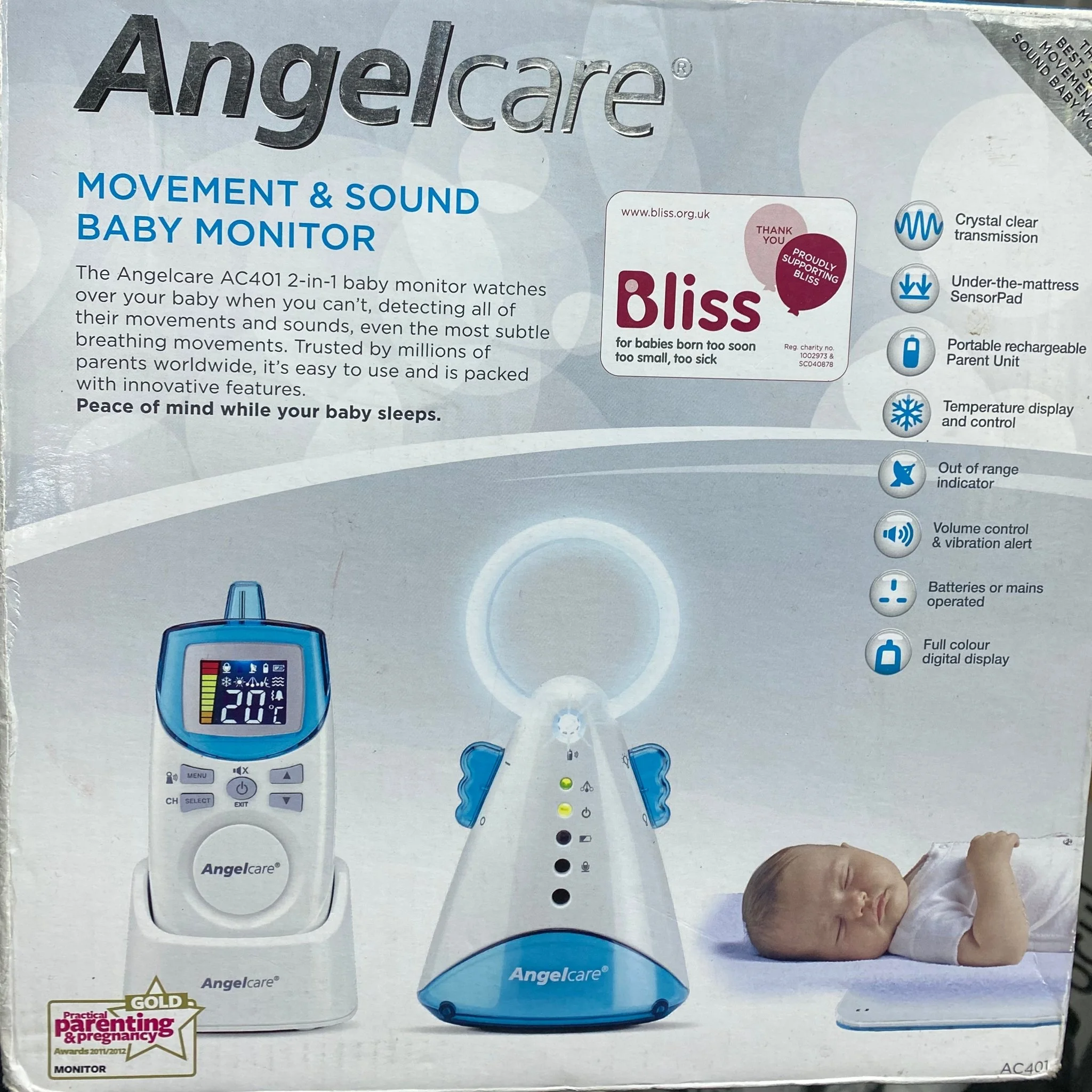 AngelCare AC401 Movement And Sound Baby Monitor | CONDITION - NEW | £29.99