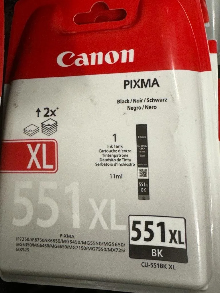 Canon Pixma 551XL BK CLI-551BK XL Black Cartridge Genuine Pack | £19.99