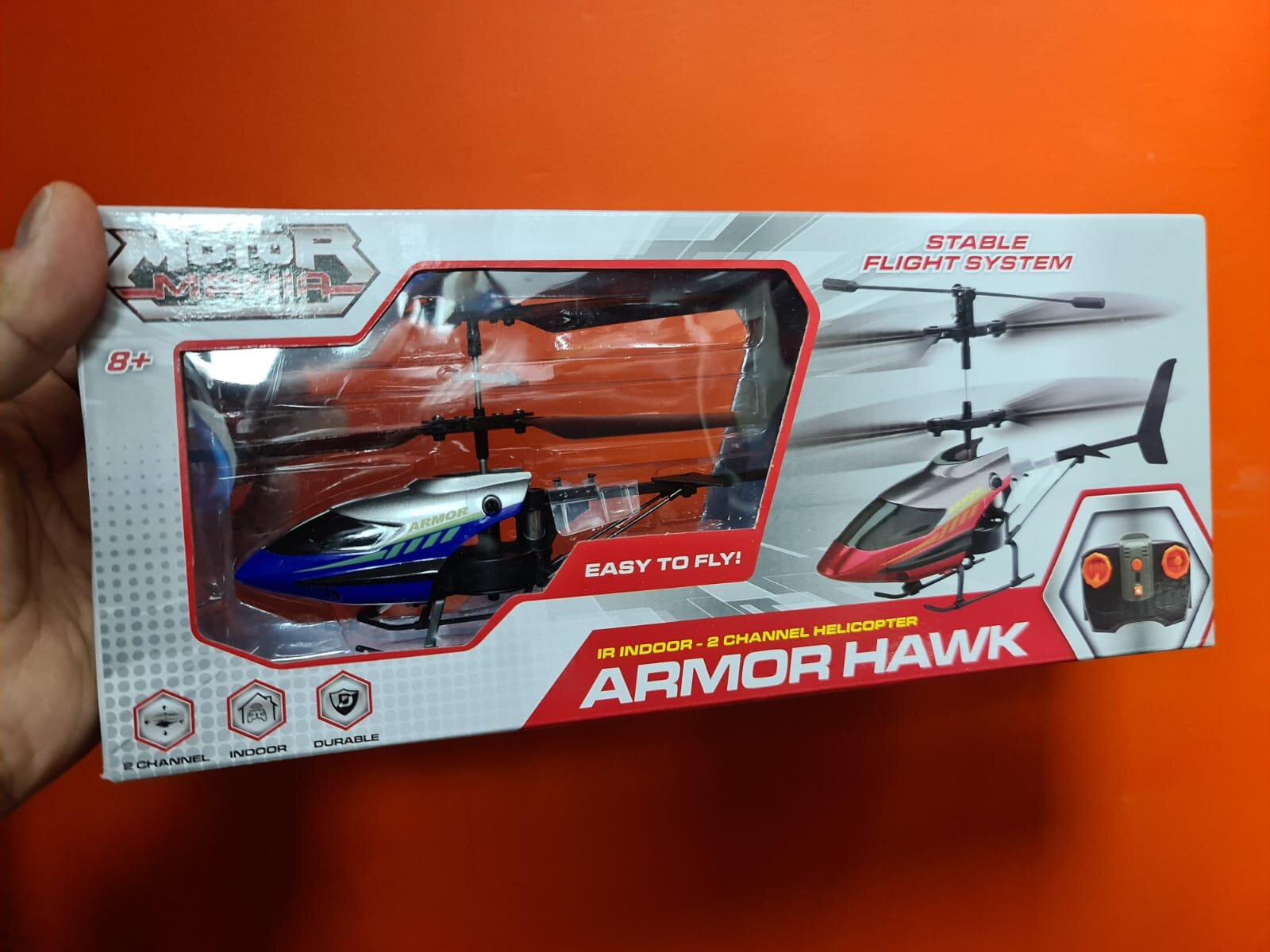 Motor Mania Armor Hawk Infrared Remote Controlled 2 Ch Indoor Helicopter Blue