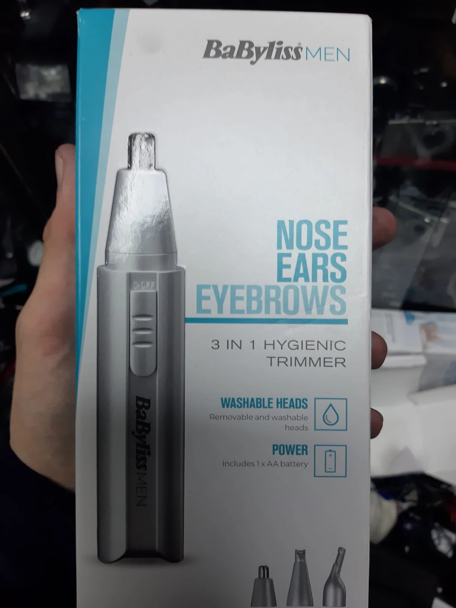 BaByliss Men Nose Ear Eyebrows 3-In-1 Hygienic Trimmer | CONDITION - NEW | £9.99