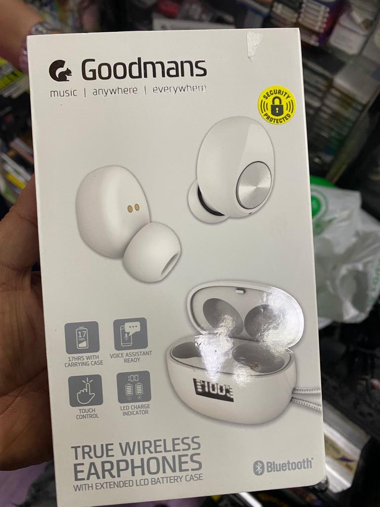 Goodmans True Wireless Earphones With Extended LCD Battery Case