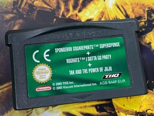 Spongebob Rugrats & Tak And The Power Of Juju 3 In 1 Games Gameboy Advance Video Game Cartridge