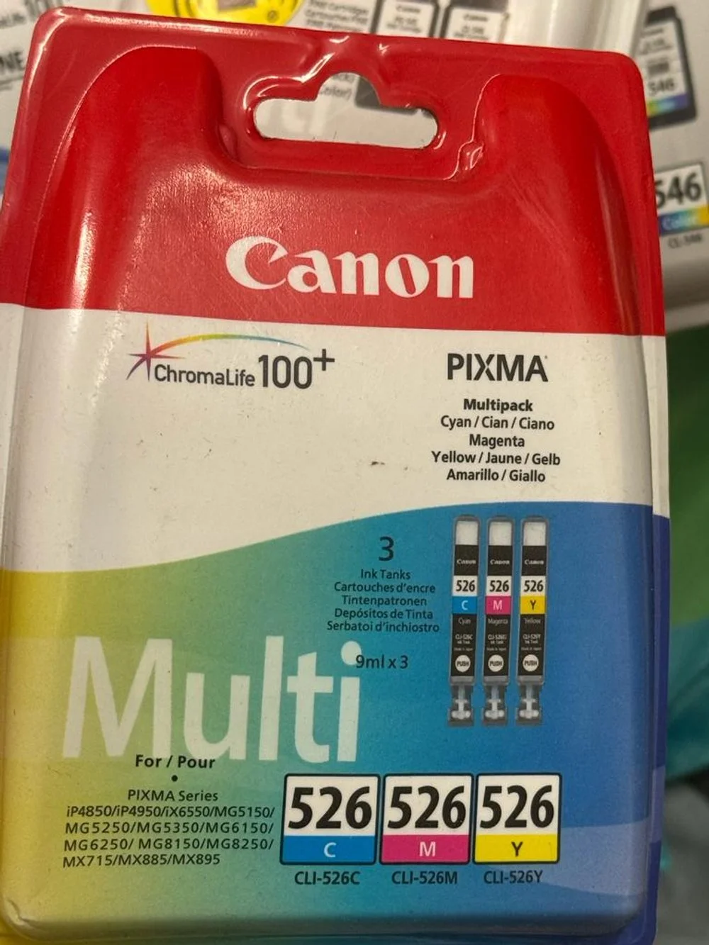 Canon Pixma 526 CLI-526 Cyan Magenta Yellow Color ChromaLife100 Cartridge Genuine Pack | £39.99