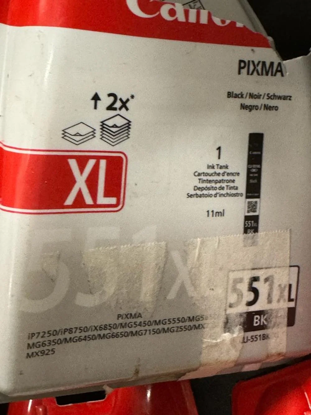 Canon Pixma 551 XL BK CLI-551BK Black Ink Genuine Cartridge Pack | £14.99