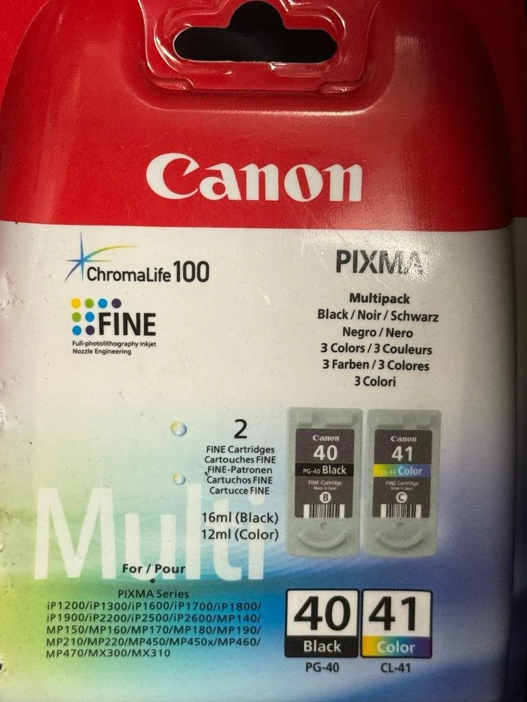 Canon Pixma 40 PG-40 Black 41 CL-41 Color ChromaLife 100 Fine Cartridge Genuine Pack | £32.99