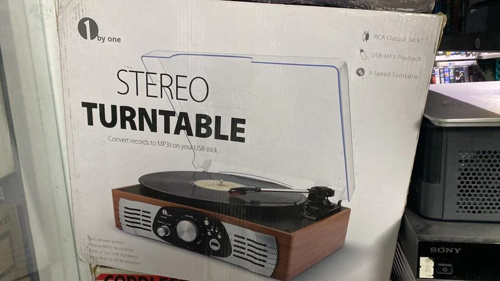 1ByOne Stereo Turntable RCA Output Jack USB MP3 Playback 3 Speed | CONDITION - NEW | £39.99