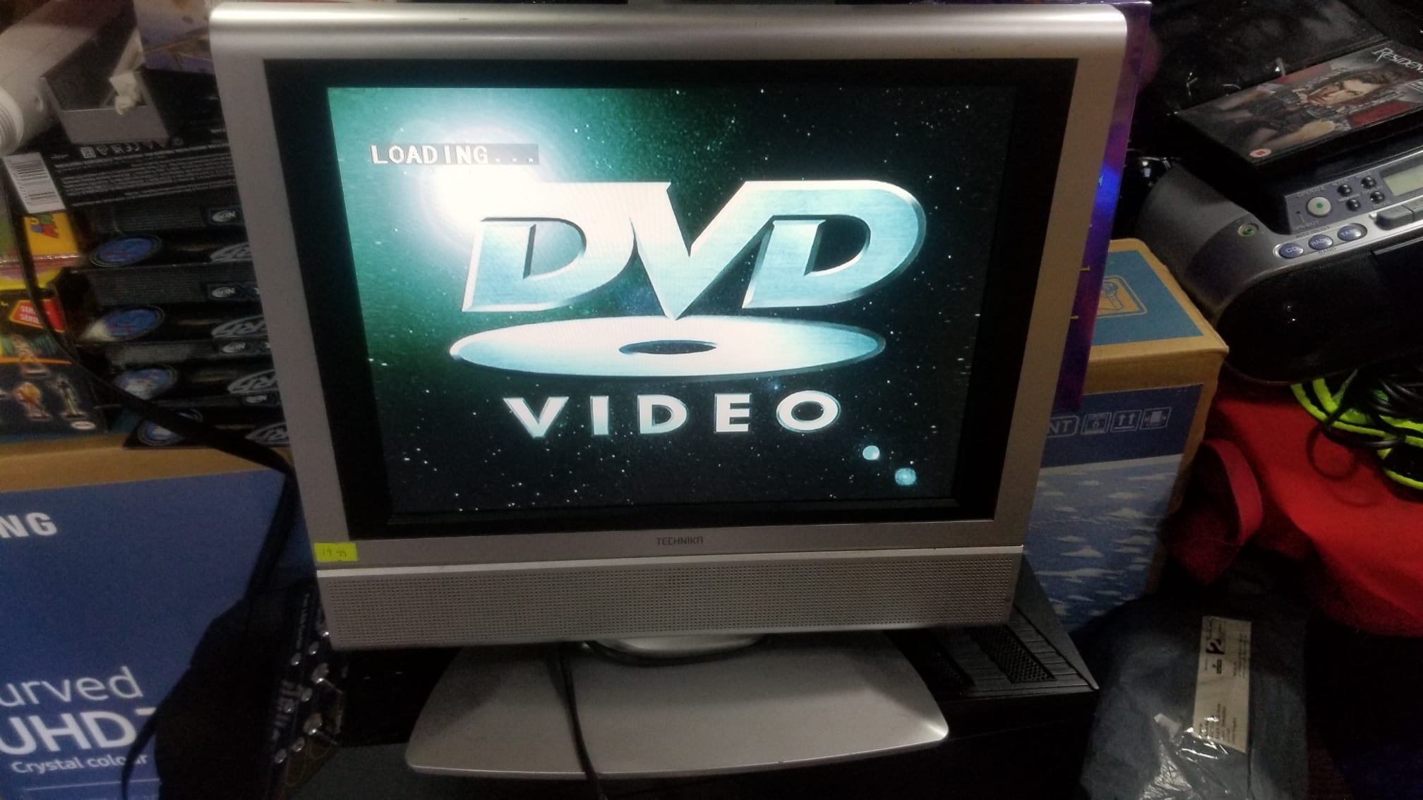 Technika LCD15DVD-107 15 Inch PC VGA AV Silver Black TV & Non Working DVD Player | CONDITION - USED | £14.99