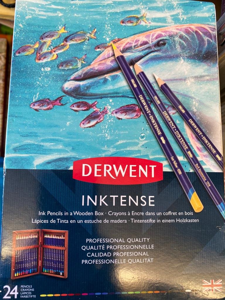 Derwent Intense Ink Pencils In A Wooden Box 24 Pack | CONDITION - NEW | £44.99