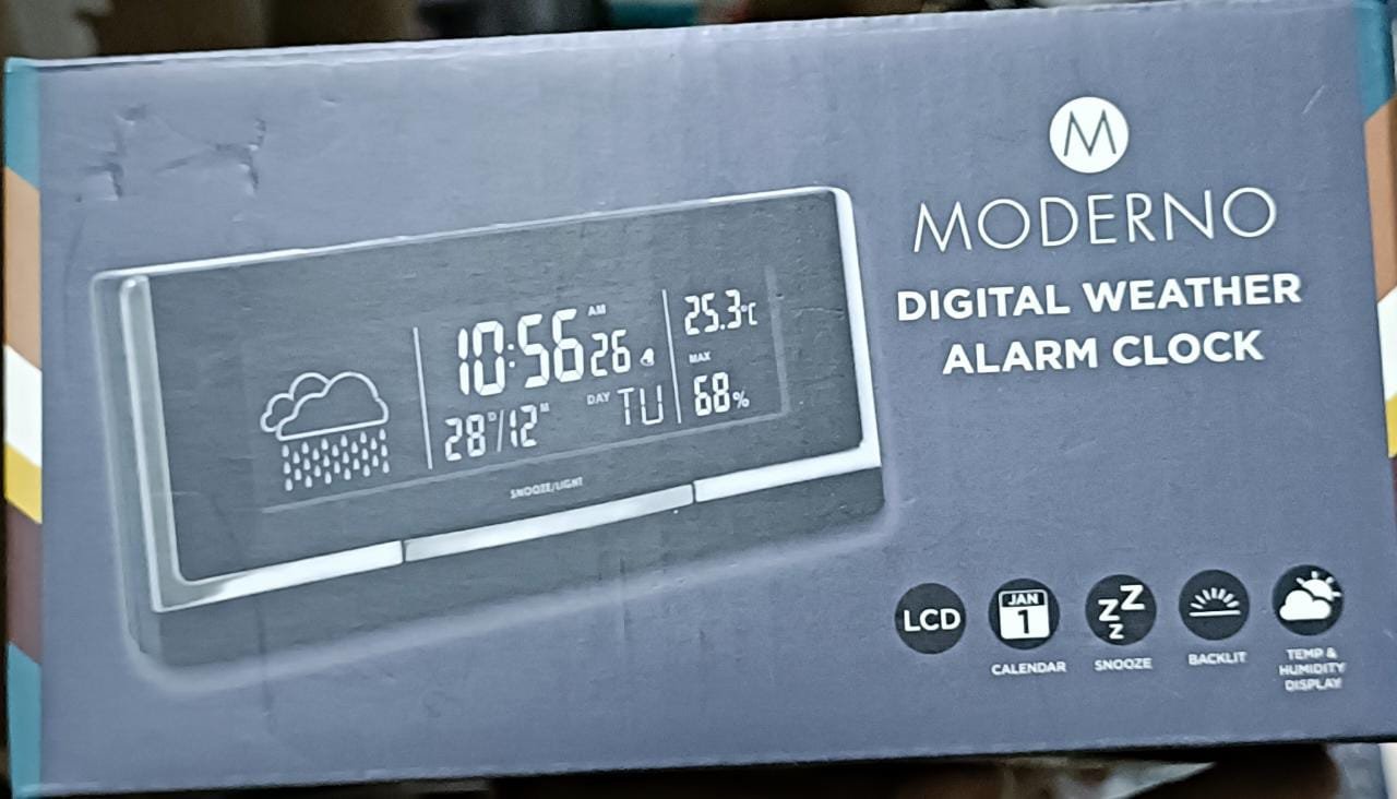 Moderno Digital Weather Alarm Clock | CONDITION - NEW | £9.99