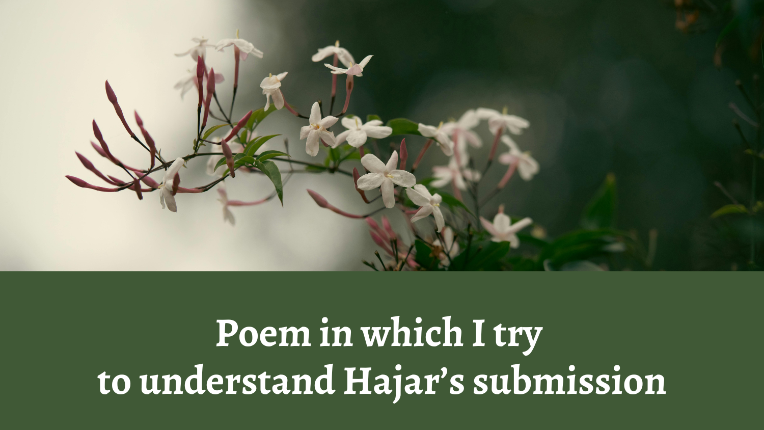Poem in which I try to understand Hajar’s submission&nbsp;