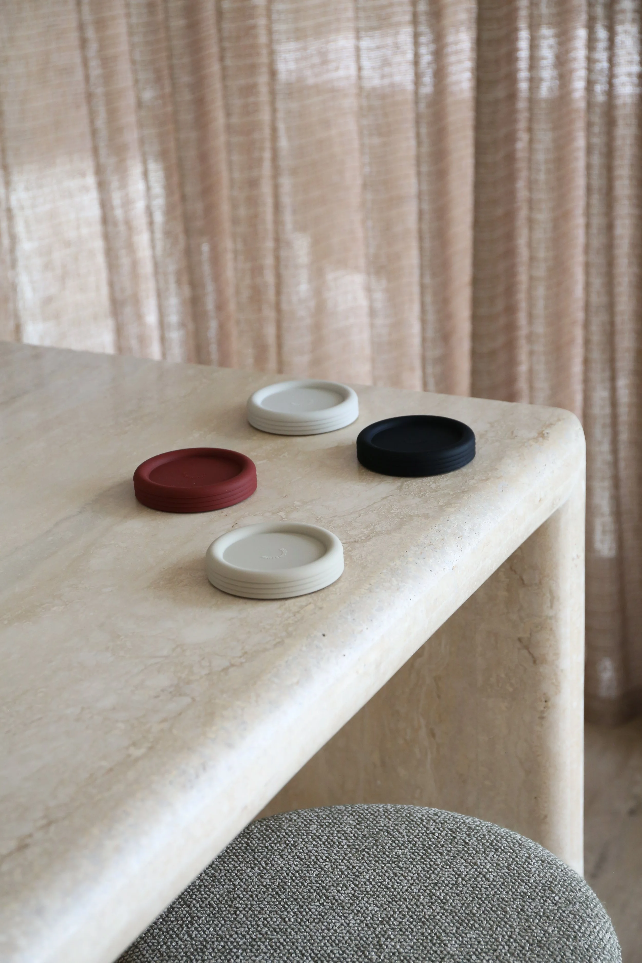 DESIGNSTUFF RUND Bubble Coasters, Set of 4