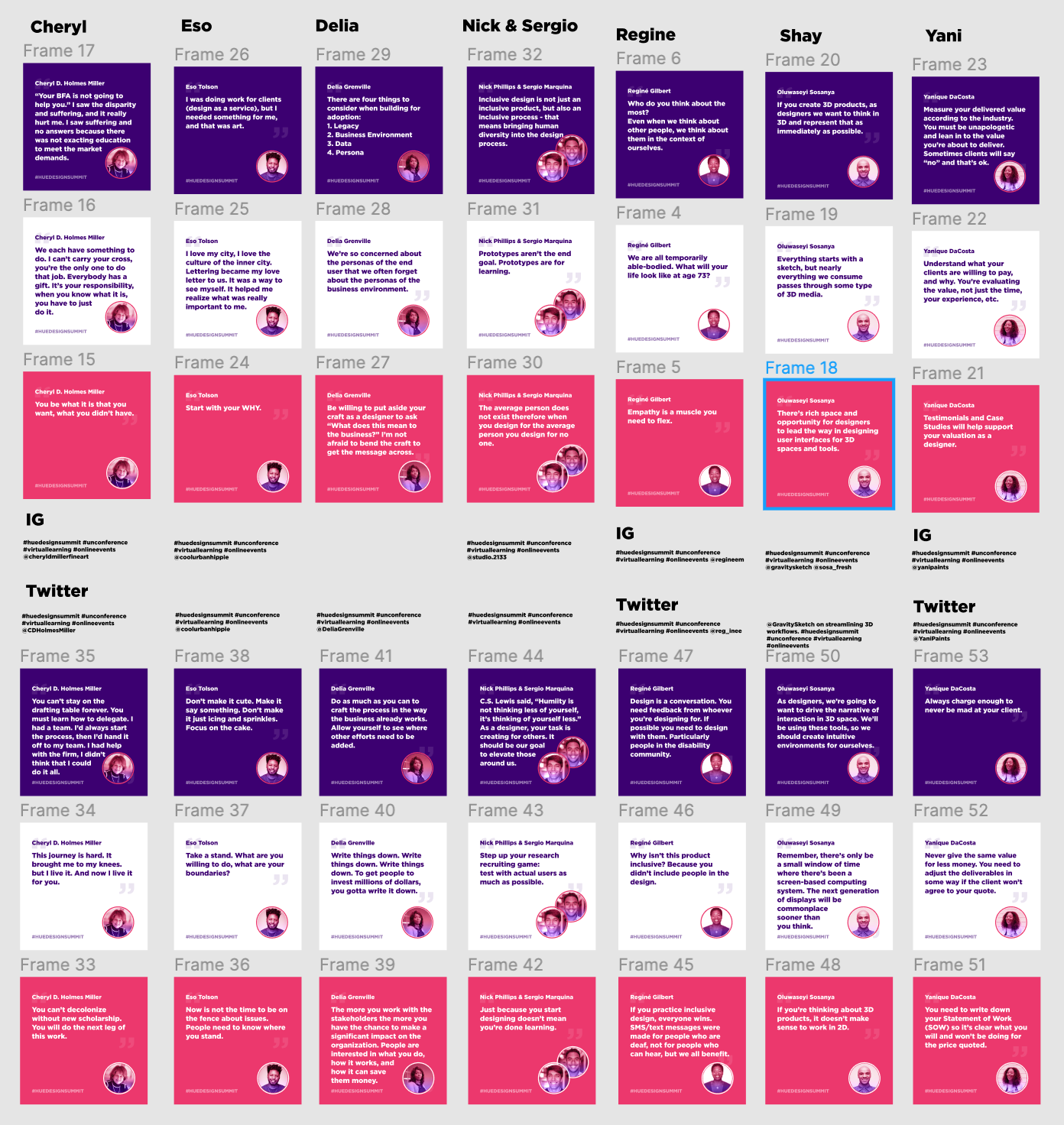 Social media asset design and collaboration in Figma.