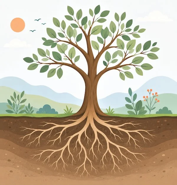 Tree branches and roots