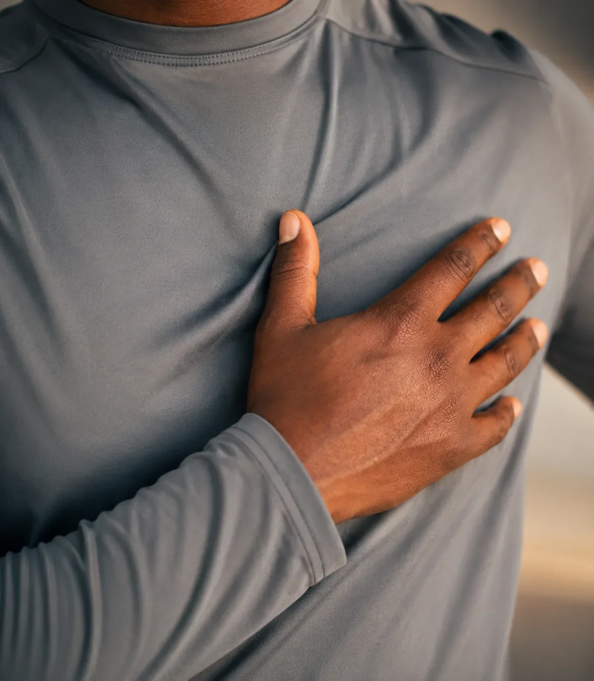 hand on chest