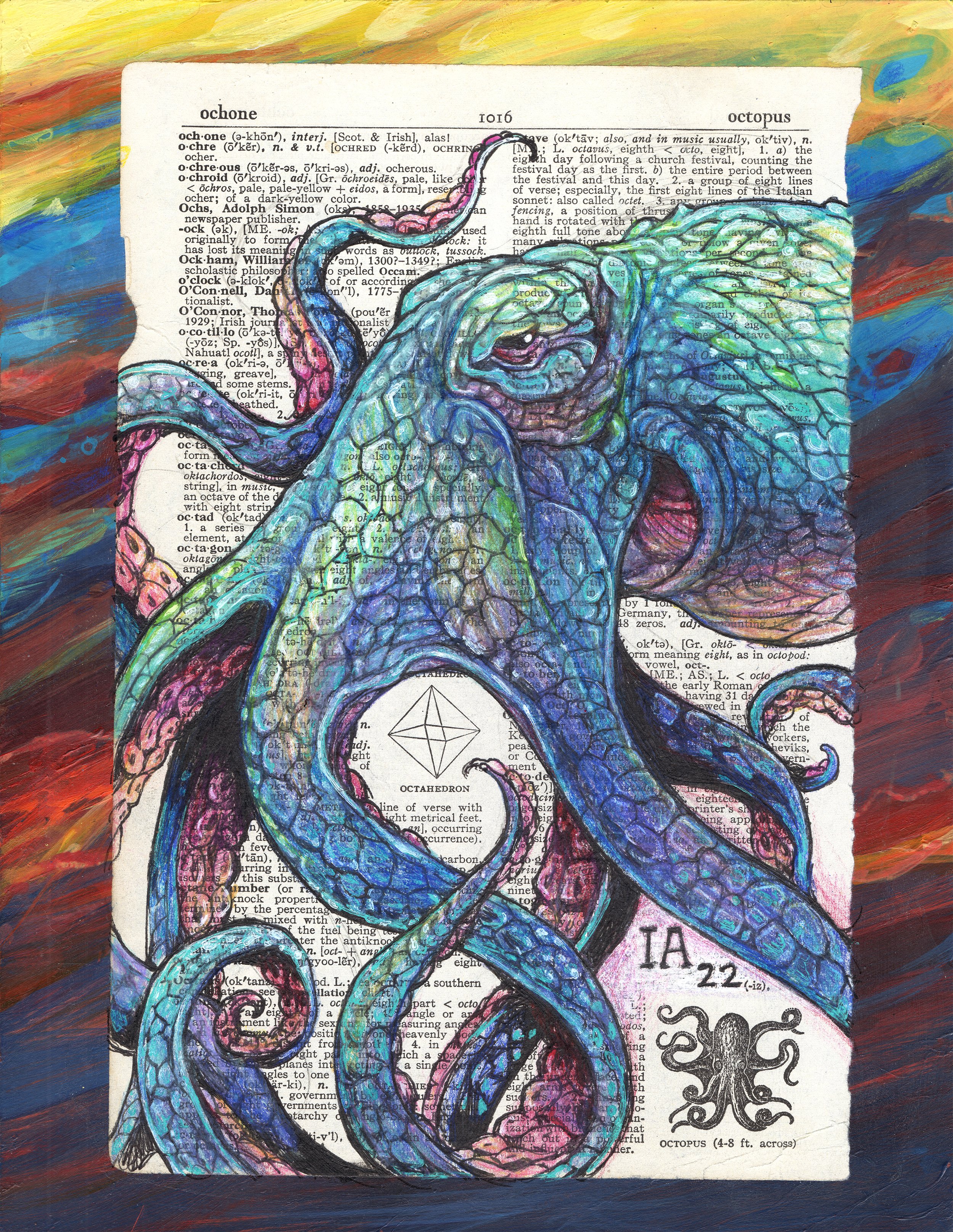 Sunken Treasure - Octopus Illustration - Archival Print