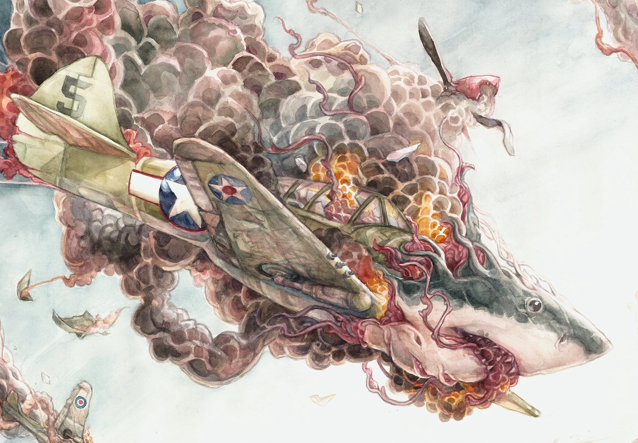 Shark + Fighter Jet - Archival Print