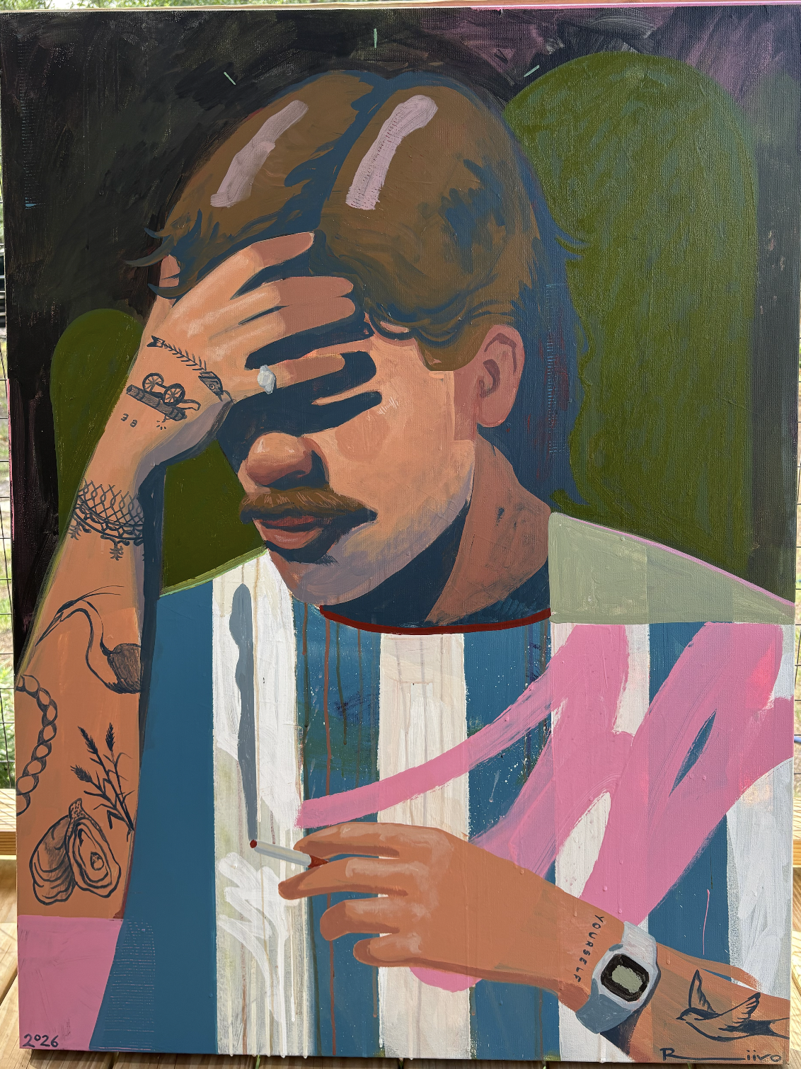 'Smoke Break'
36x48 
Acrylic and Oil on Canvas
