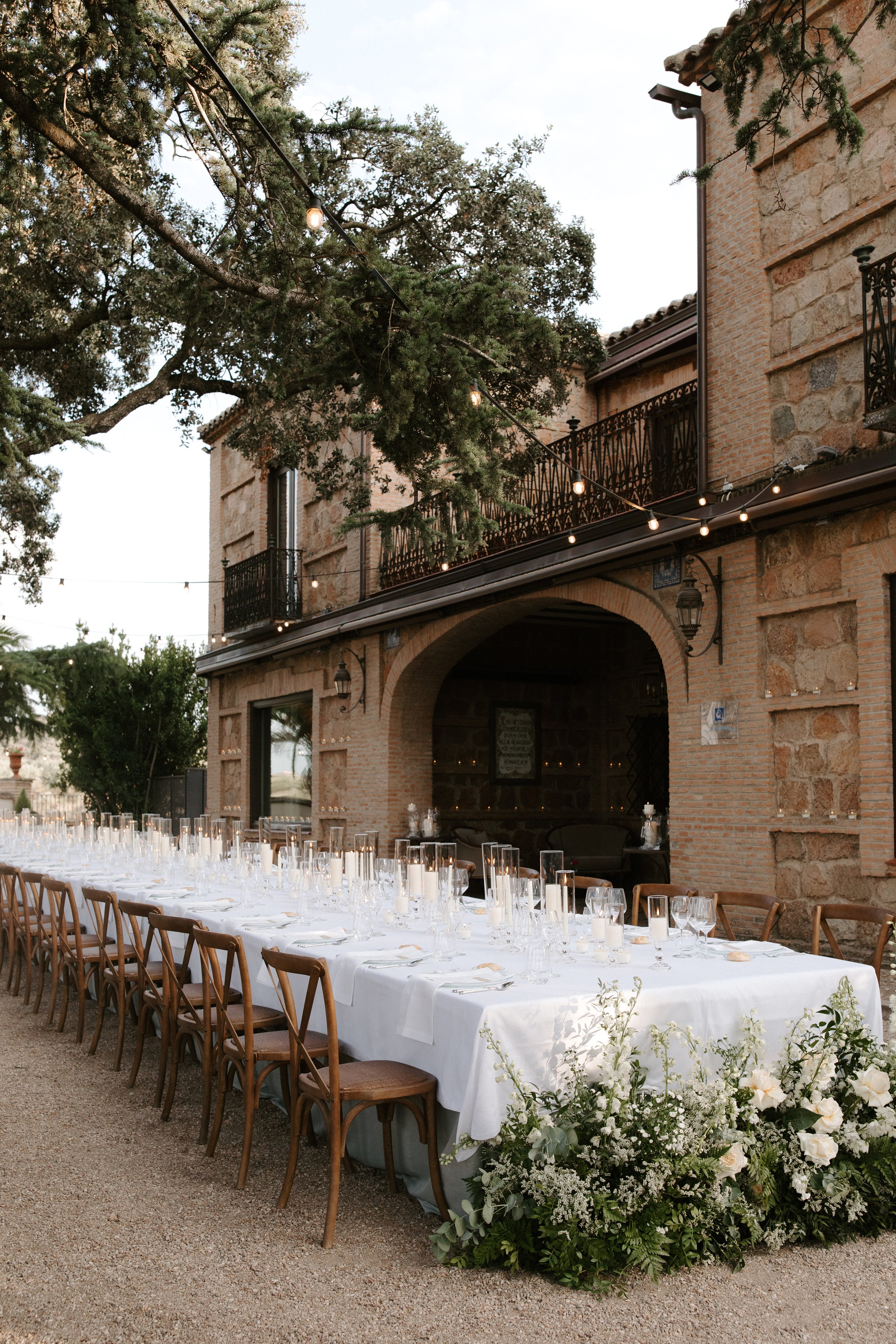 gorgeous spanish wedding venues set up for a wedding reception