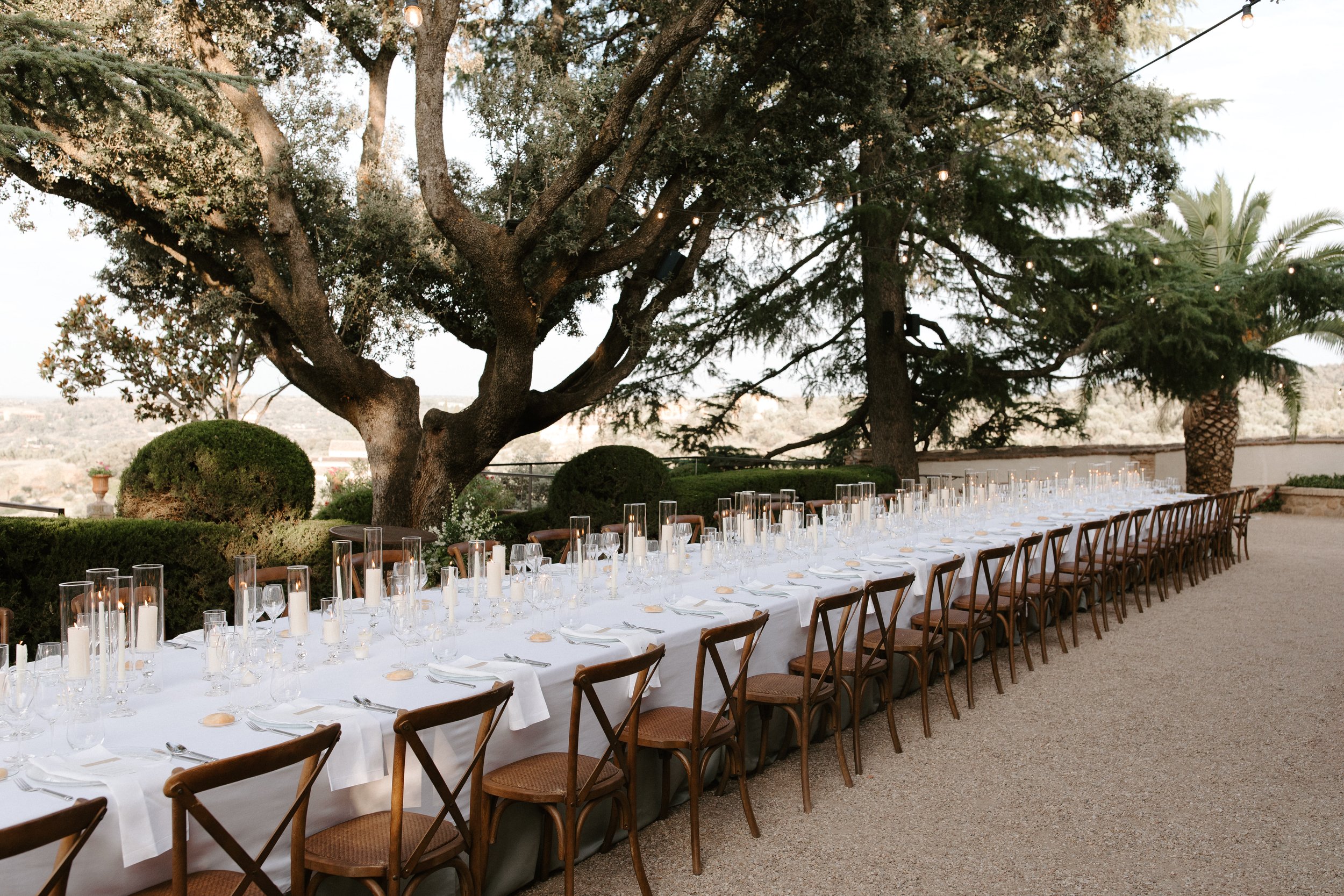 a stunning reception set up at a spanish wedding venues