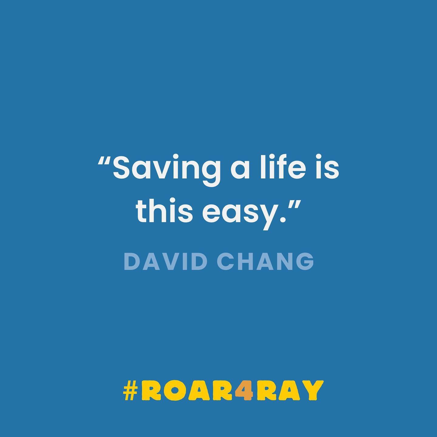 With @bethematch, saving a life is easy easy easy! Simply click the link in our bio to sign up for a free at-home swab kit, mail it back, and find out if you&rsquo;re a match. #Roar4Ray