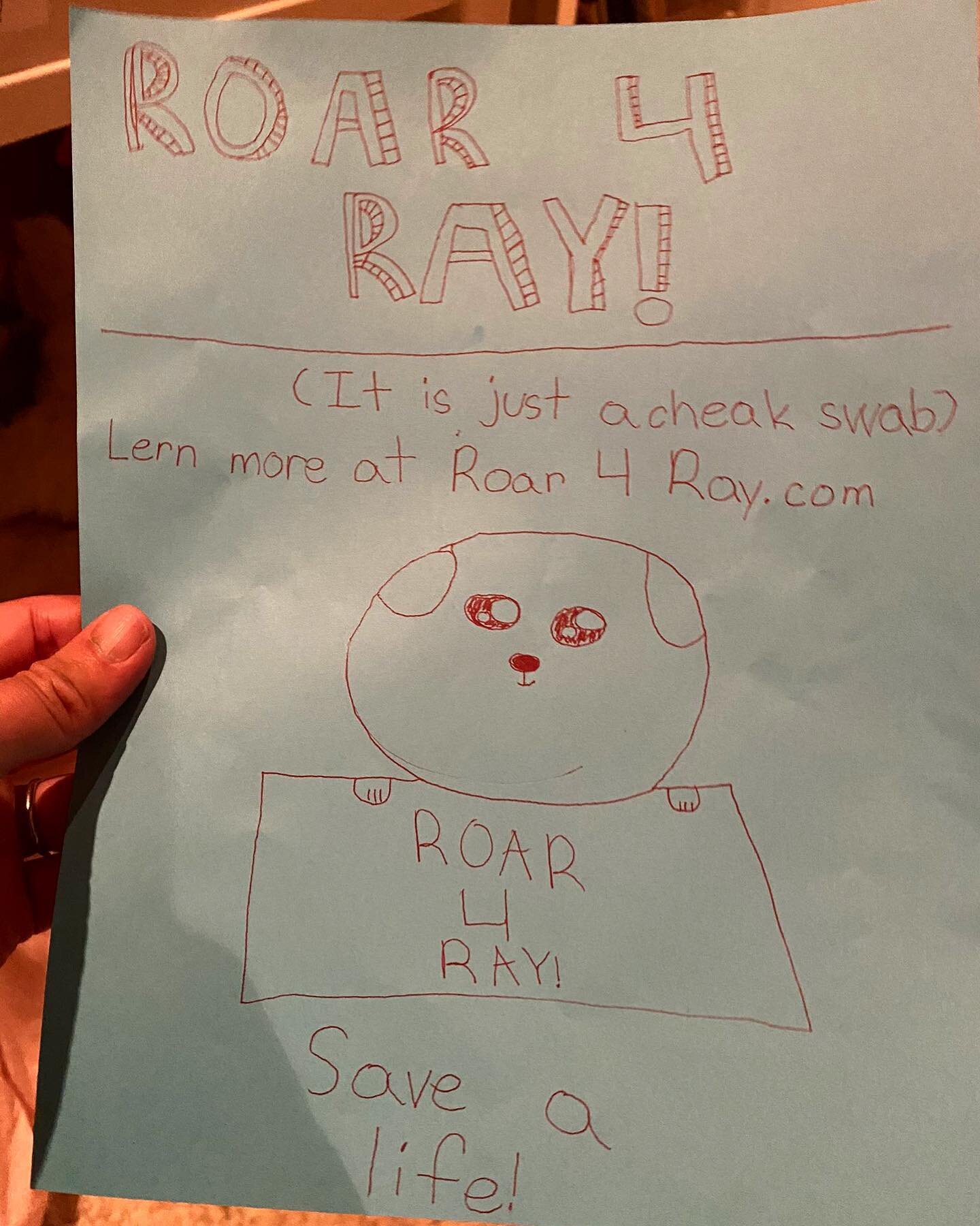 Mommy and daughter doodles via @lisajoynolan ✍️ Like Lisa&rsquo;s daughter says, &ldquo;it&rsquo;s just a cheek swab!&rdquo; Link in bio to sign up, save a life, and learn more. #Roar4Ray
