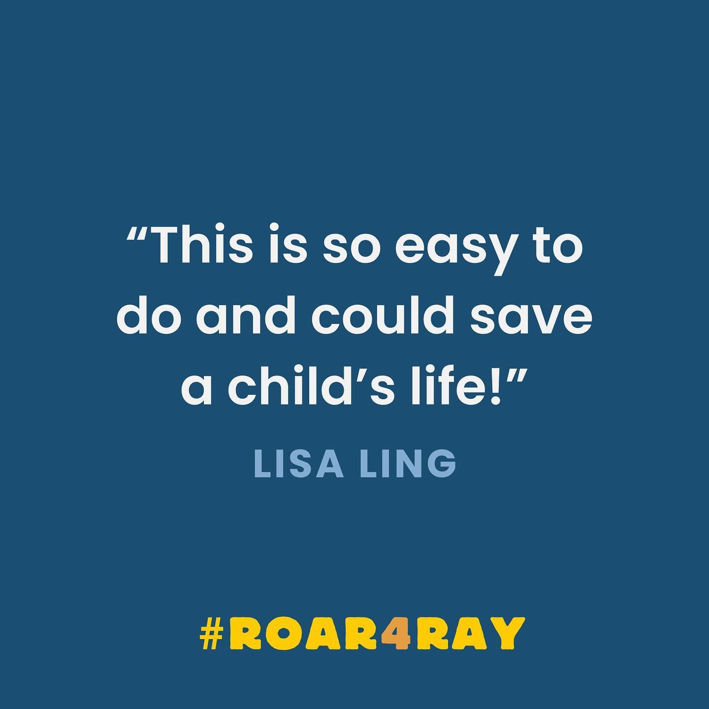 You&rsquo;re one simple step away from saving a child&rsquo;s life. Thanks for reminding us how easy and rewarding signing up for @bethematch with #Roar4Ray is, @lisalingstagram!

To learn more and sign up, visit the link in our bio.