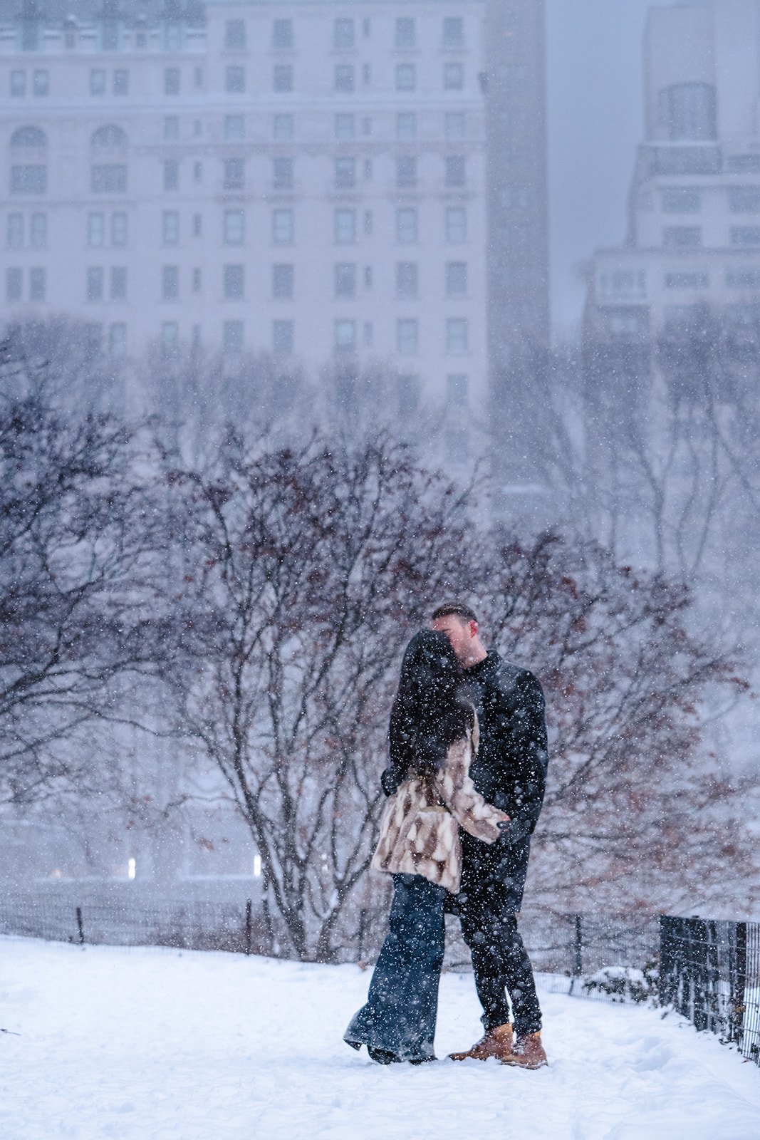 Winter proposal at Grand Central, New York