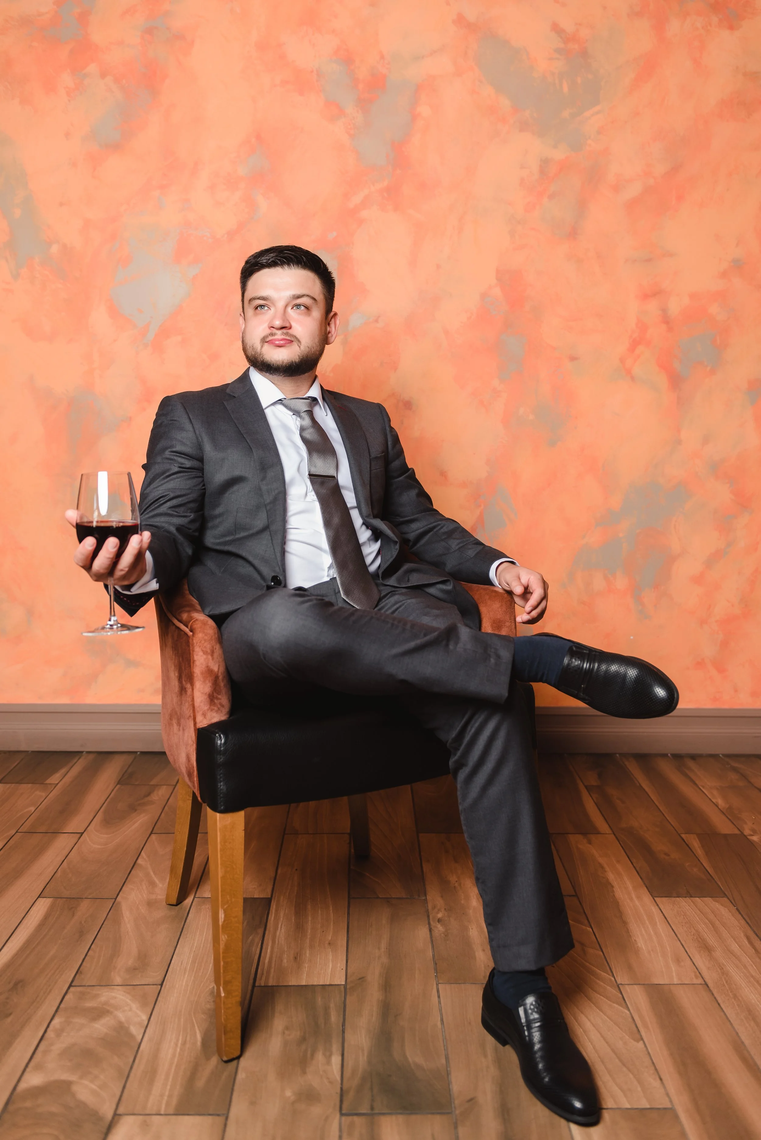Groom at wedding reception at the Teraza Restaurant in Coney Island, Brooklyn