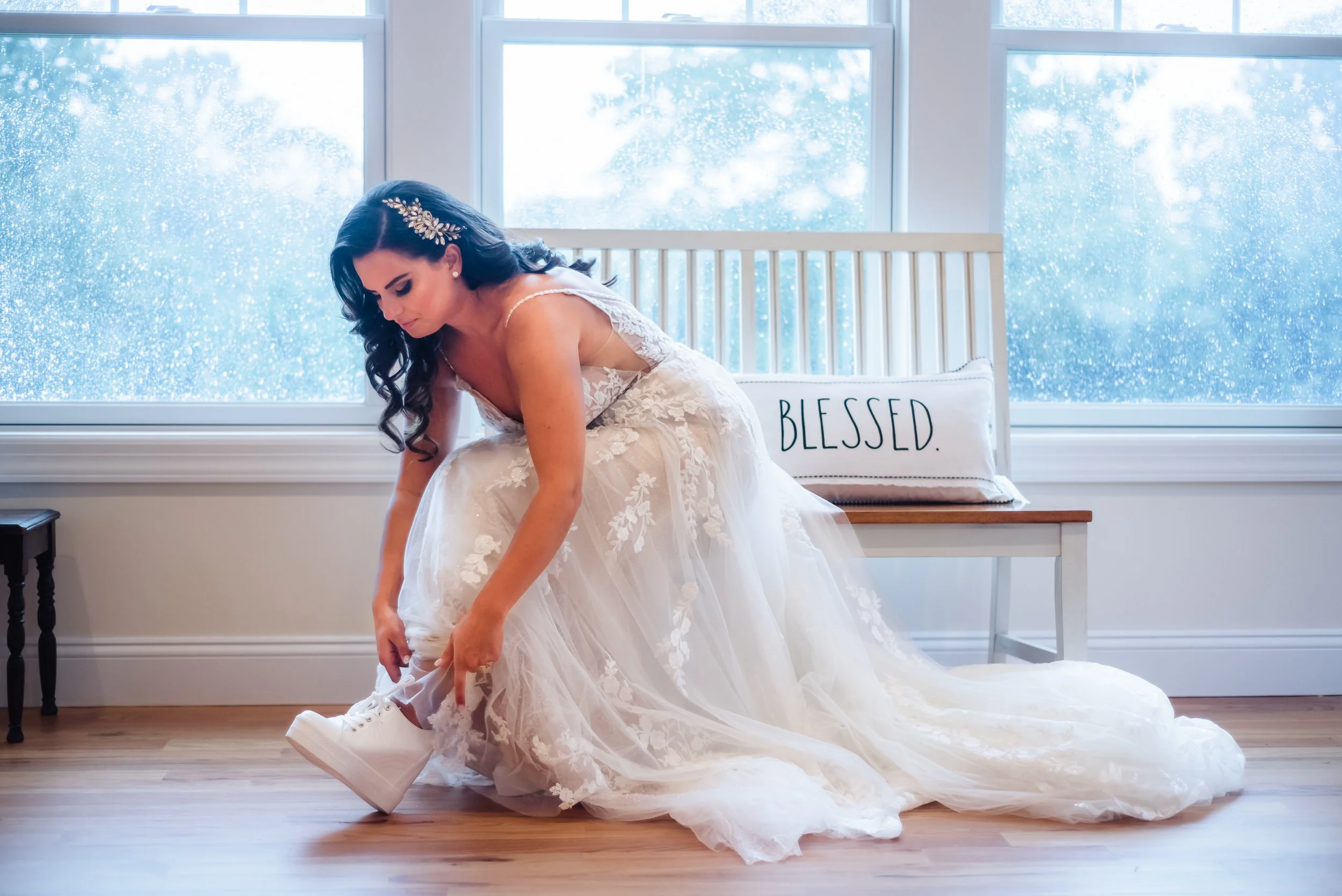 Bride at Jewish wedding in Long Island, New York