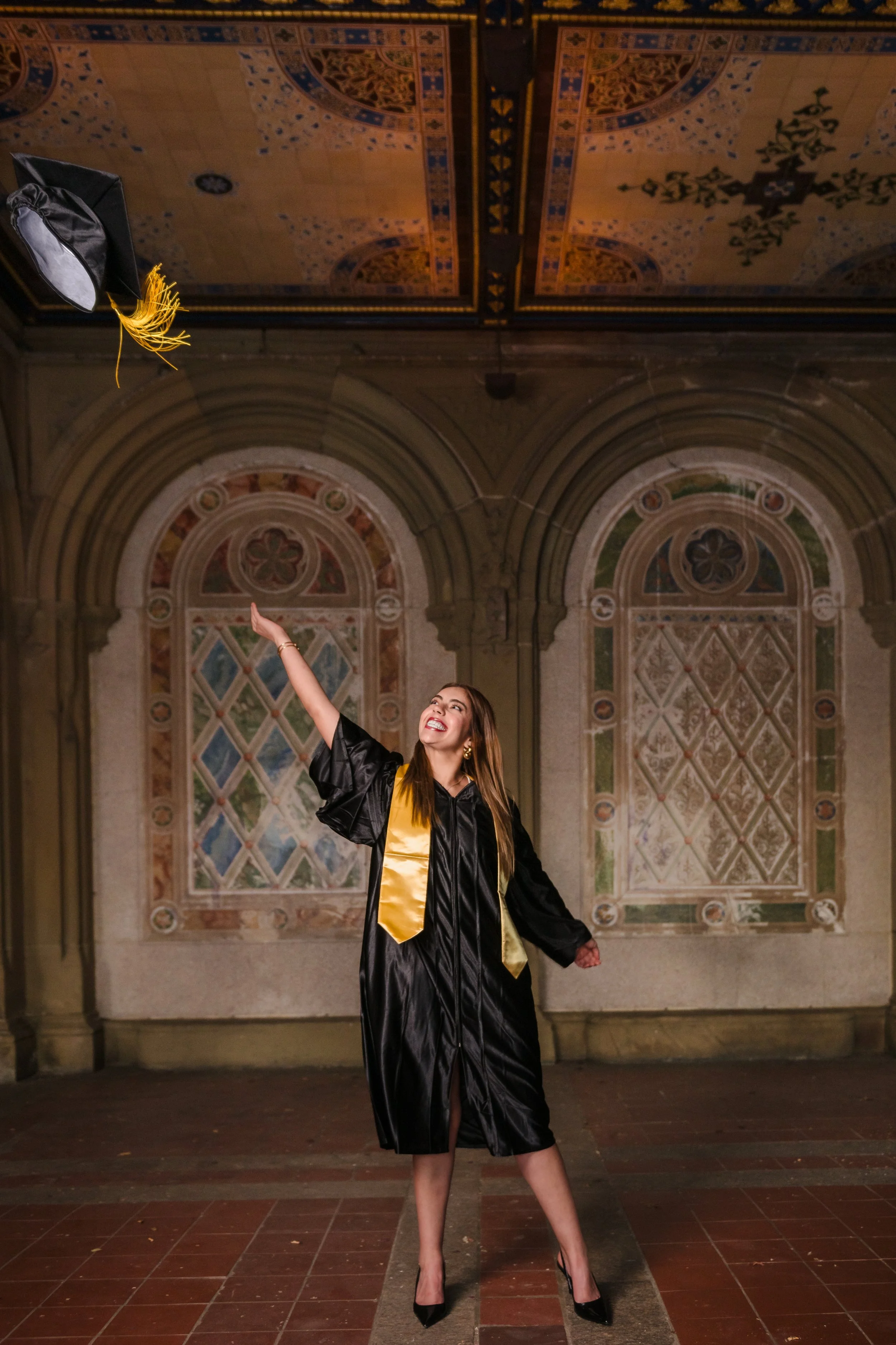 Bethesda Terrace Central Park NYC Senior Photoshoot