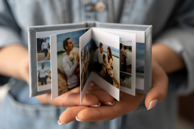 Mini QT Album in fuji paper and velvet cover