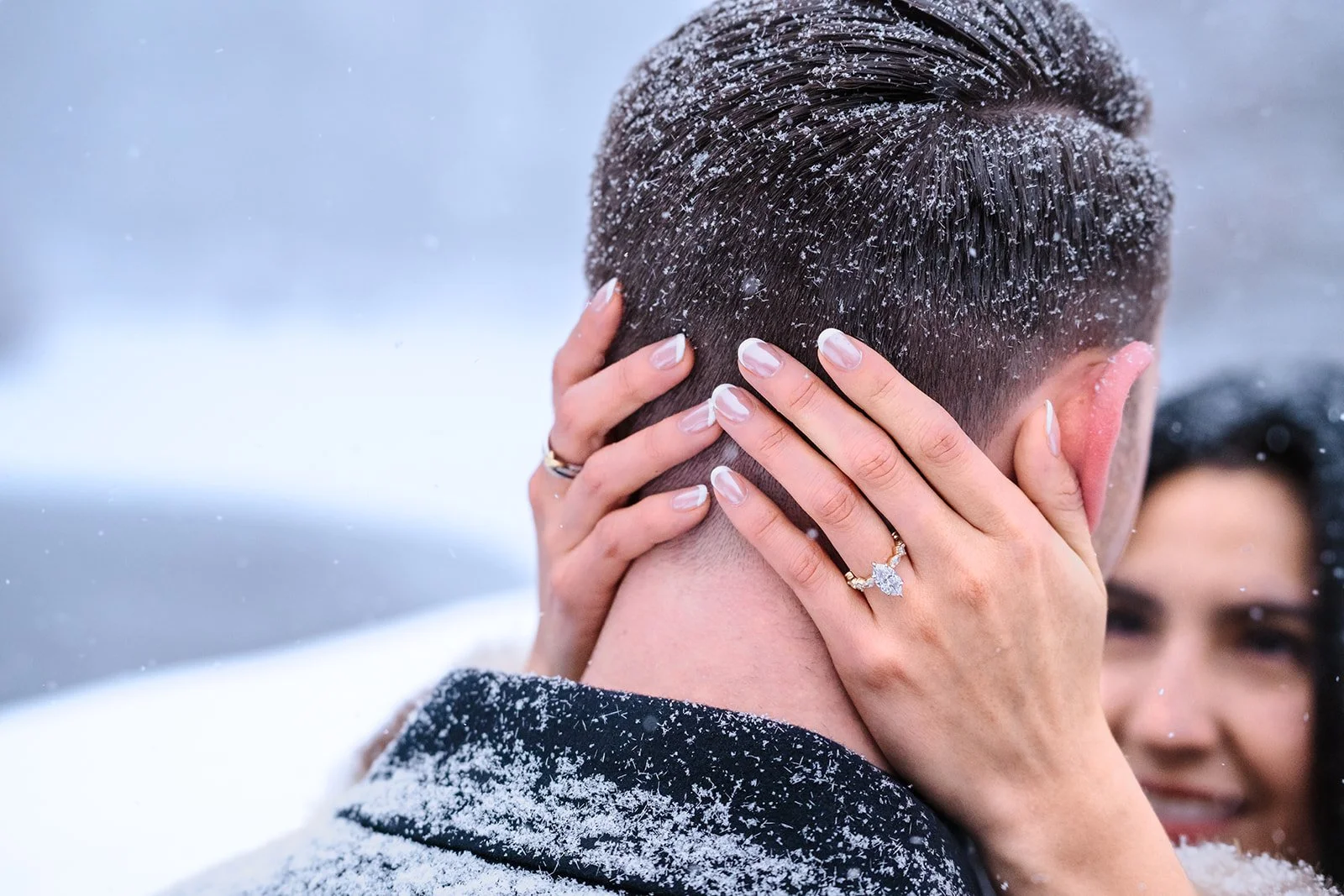 Winter proposal at Central Park, New York
