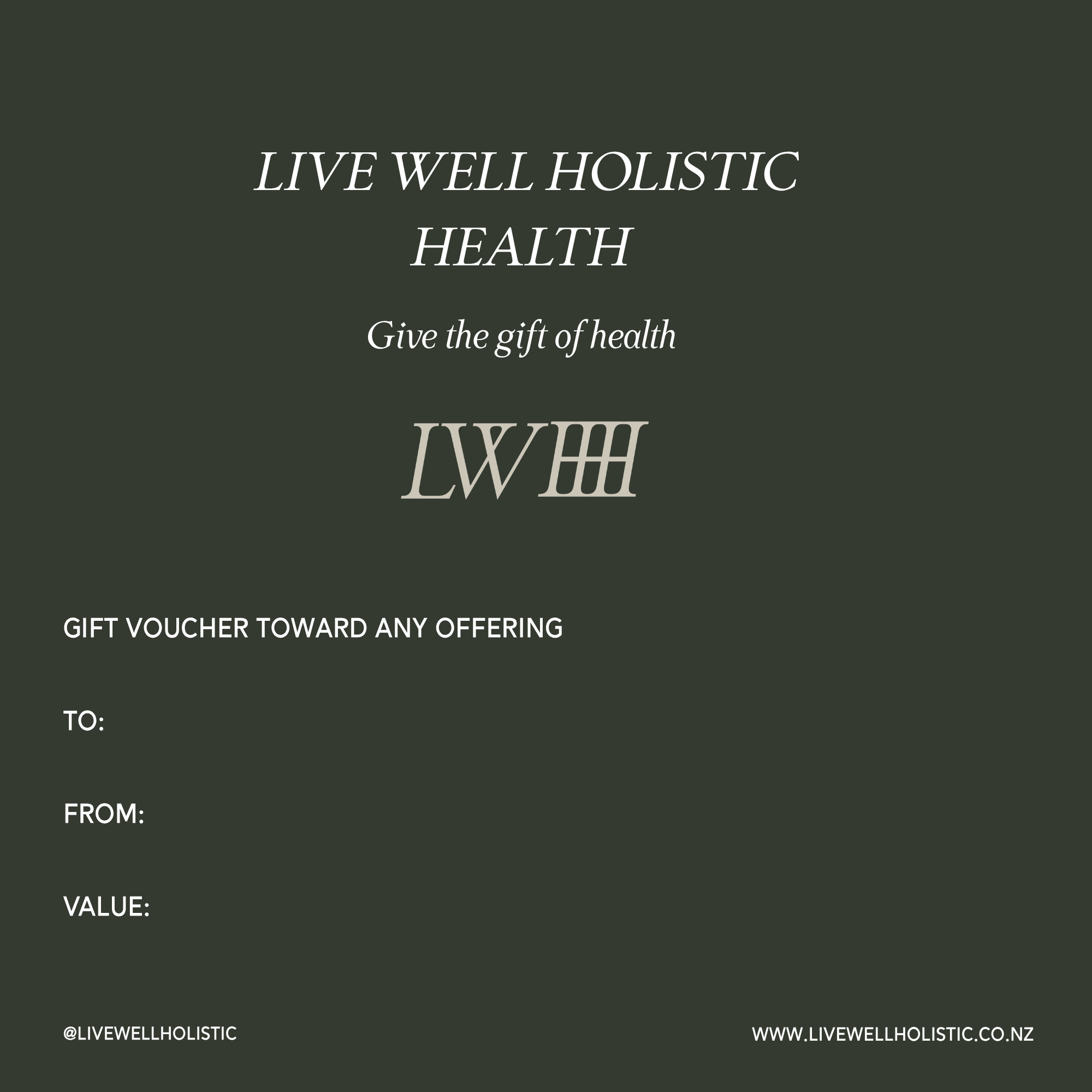 Live Well Holistic Gift Card