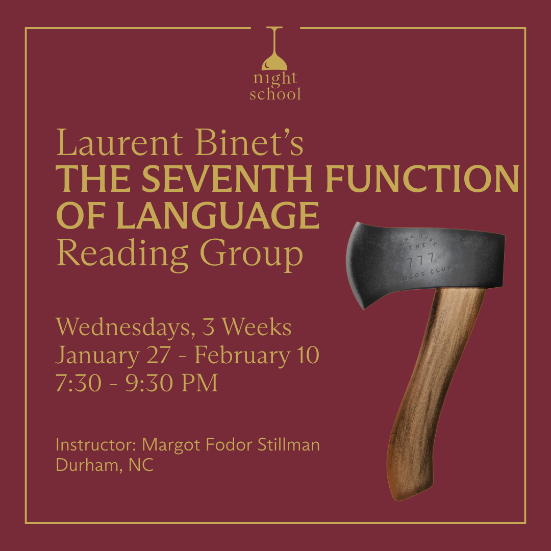 Laurent Binet’s The Seventh Function of Language: Reading Group (Durham, NC)